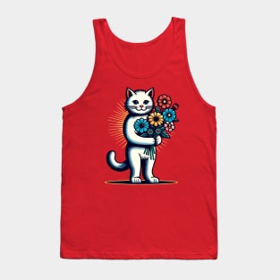 Cat carrying flowers Tank Top